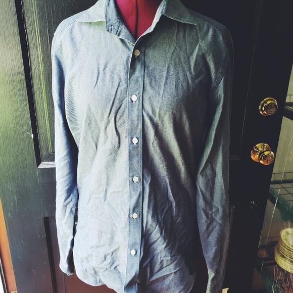 AD 56 Other - AD56 Cotton Chambray Blue Linen Italian Shirt